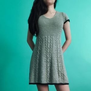 U.S. Polo Assn. Grey Cable-Knit Short-Sleeve Sweater Dress
